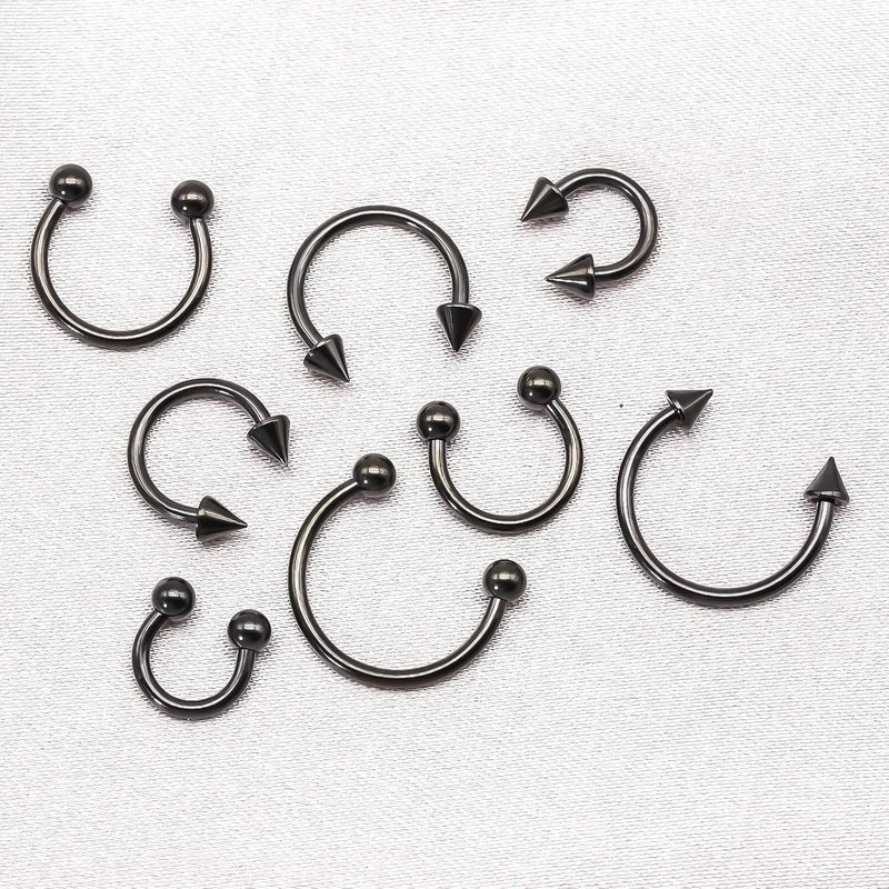 BLISI G23 Solid Titanium Eyebrow Piercing Jewelry, Gokd Black Rose Gold Silver Pink Rainbow Eyebrow Rings 16G Curved Barbell,Tiny Vertical Labret Lip Jewelry Rook Piercing Jewelry for Women and Men - Image 5
